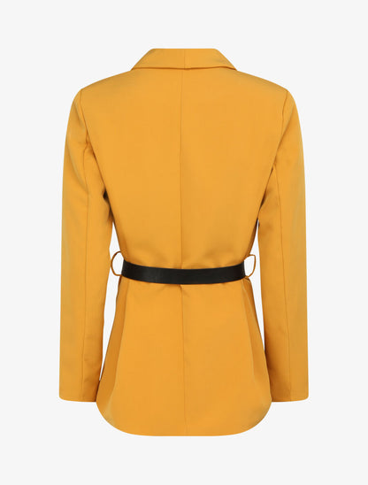 Blazer droit uni - Moutarde - 2