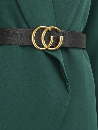 Blazer droit uni - Vert émeraude - 3