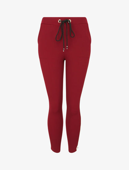 Pantalon jogger slim 7/8 taille haute - Bordeaux - 1