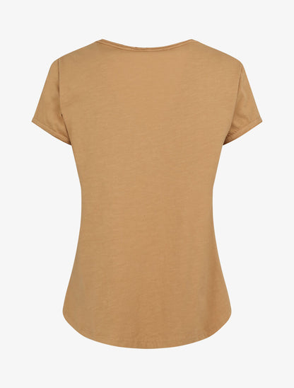 T-shirt droit uni manches courtes - Camel - 2