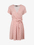 Robe courte portefeuille imprimé pois - Rose poudré - 1