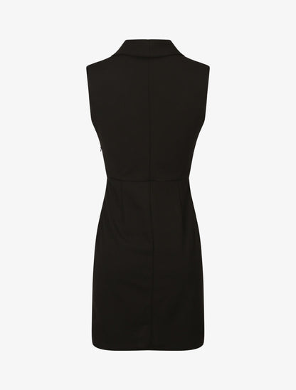 Robe à col cache-coeur et bords fendu - Noir - 2