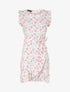 Robe imprimé fleurs des champs à bords volantées style portefeuille - Blanc - 1