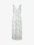 Robe imprimé fleurs champêtres à bretelles à détail noeud - Blanc - 4