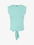 Top côtelé à ceinture à nouer - Bleu clair - 1