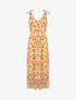 Robe imprimé fleurs champêtres à bretelles à détail noeud - Jaune - 1