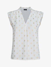 Top droit sans manches à imprimé pois irisés - Blanc - 1