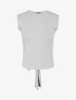 Top côtelé à ceinture à nouer - Gris - 1