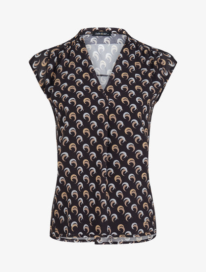 Top droit sans manches à imprimé demi lune - Noir - 4