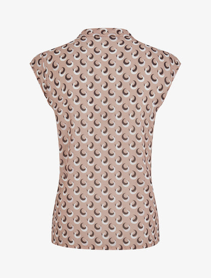 Top droit sans manches à imprimé demi lune - Taupe - 2