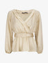 Blouse péplum satinée - Beige - 4