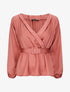 Blouse péplum satinée - Rose - 4