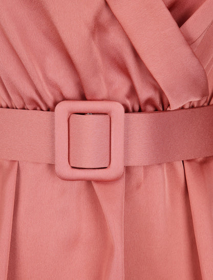 Blouse péplum satinée - Rose - 3