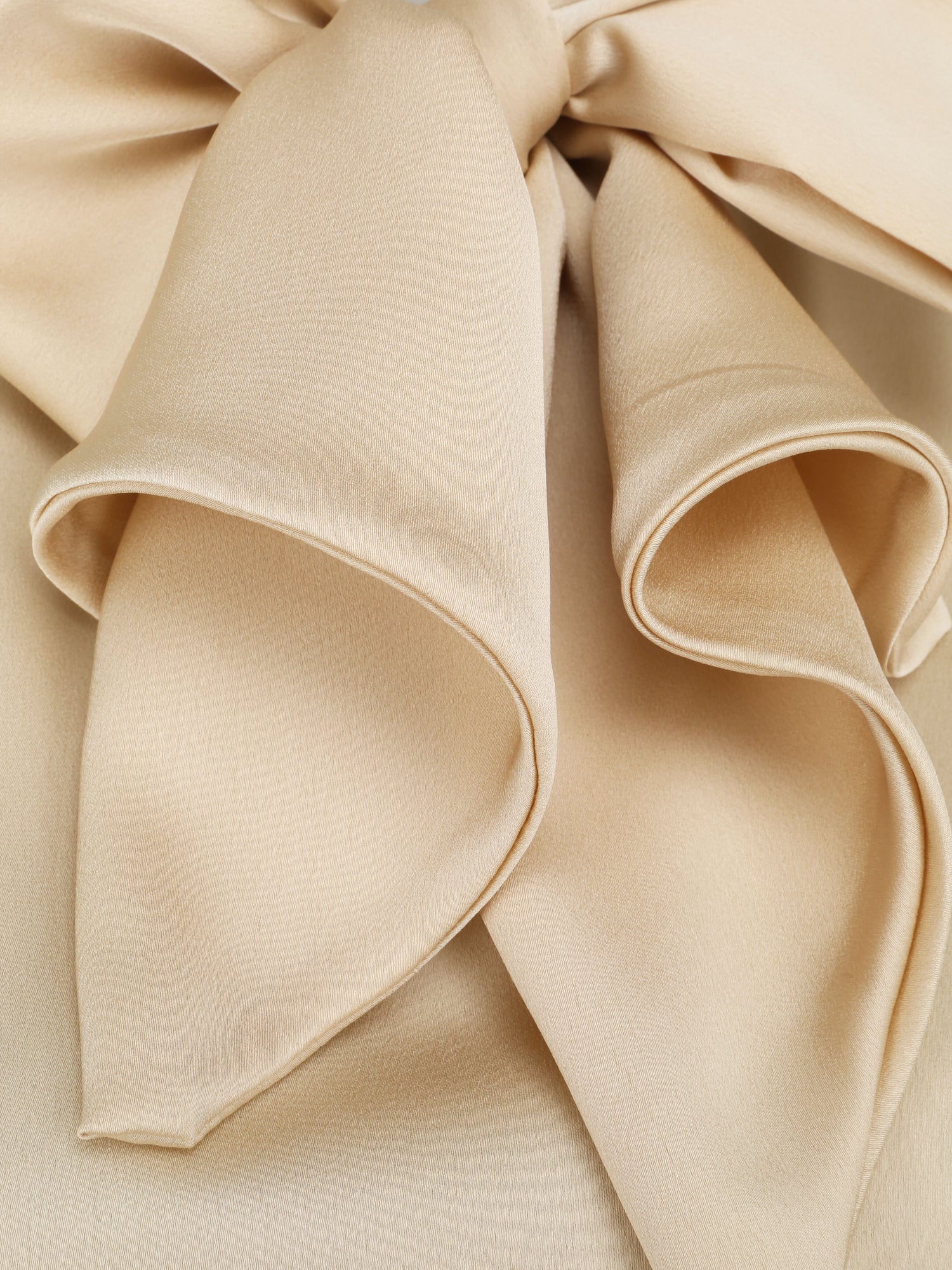 Top satiné à col lavallière - Beige - 3