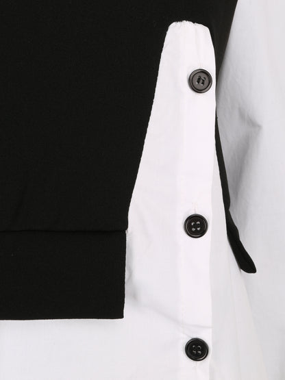 Sweat style chemise en trompe l&