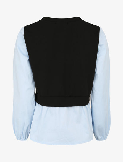 Sweat style chemise en trompe l&