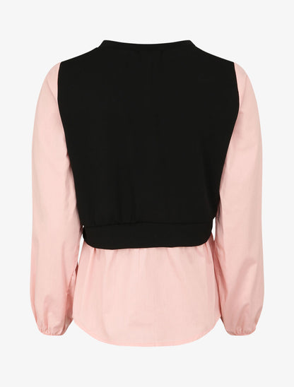 Sweat style chemise en trompe l&