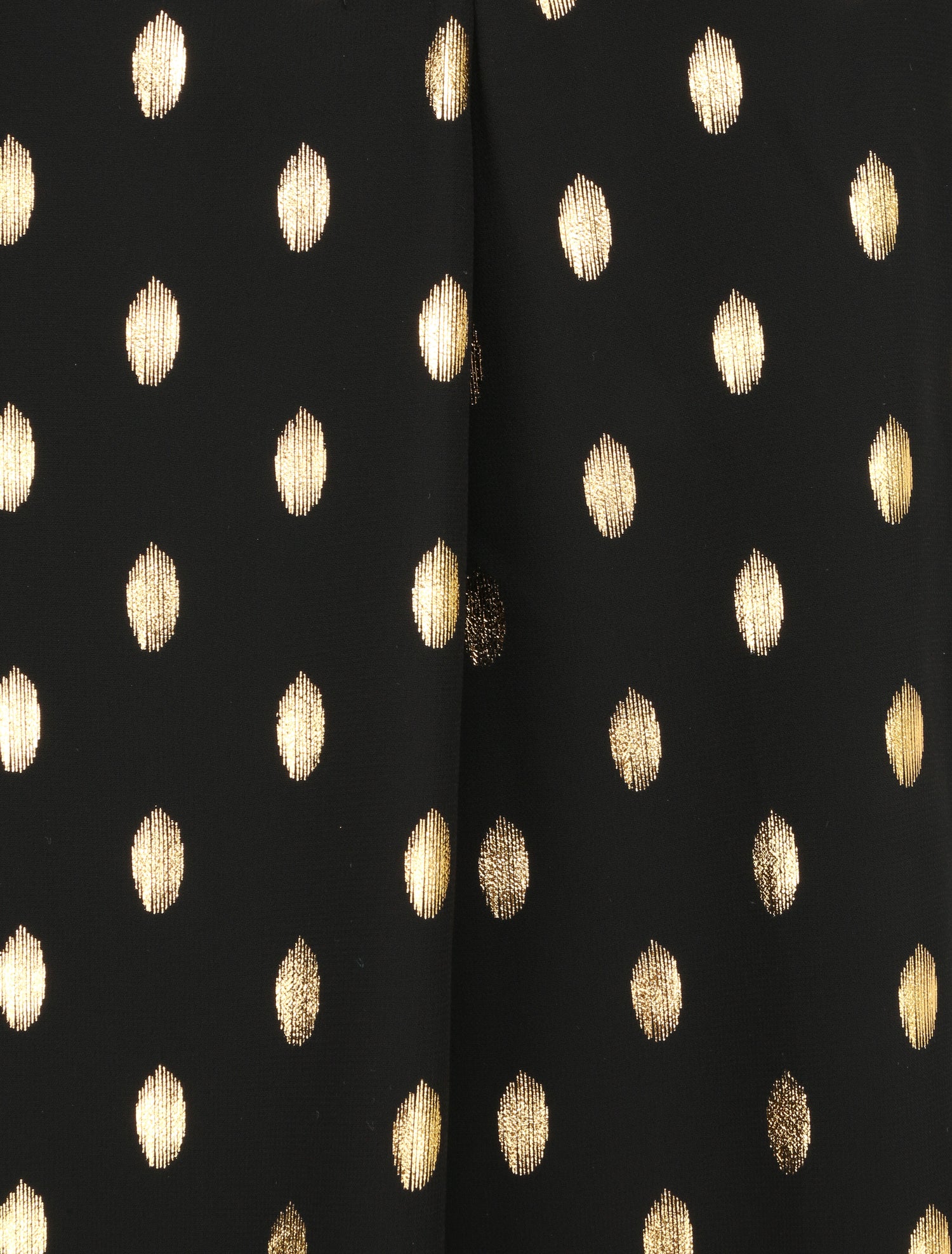Top imprimé pois stylisés et irisés à col volanté - Noir - 3