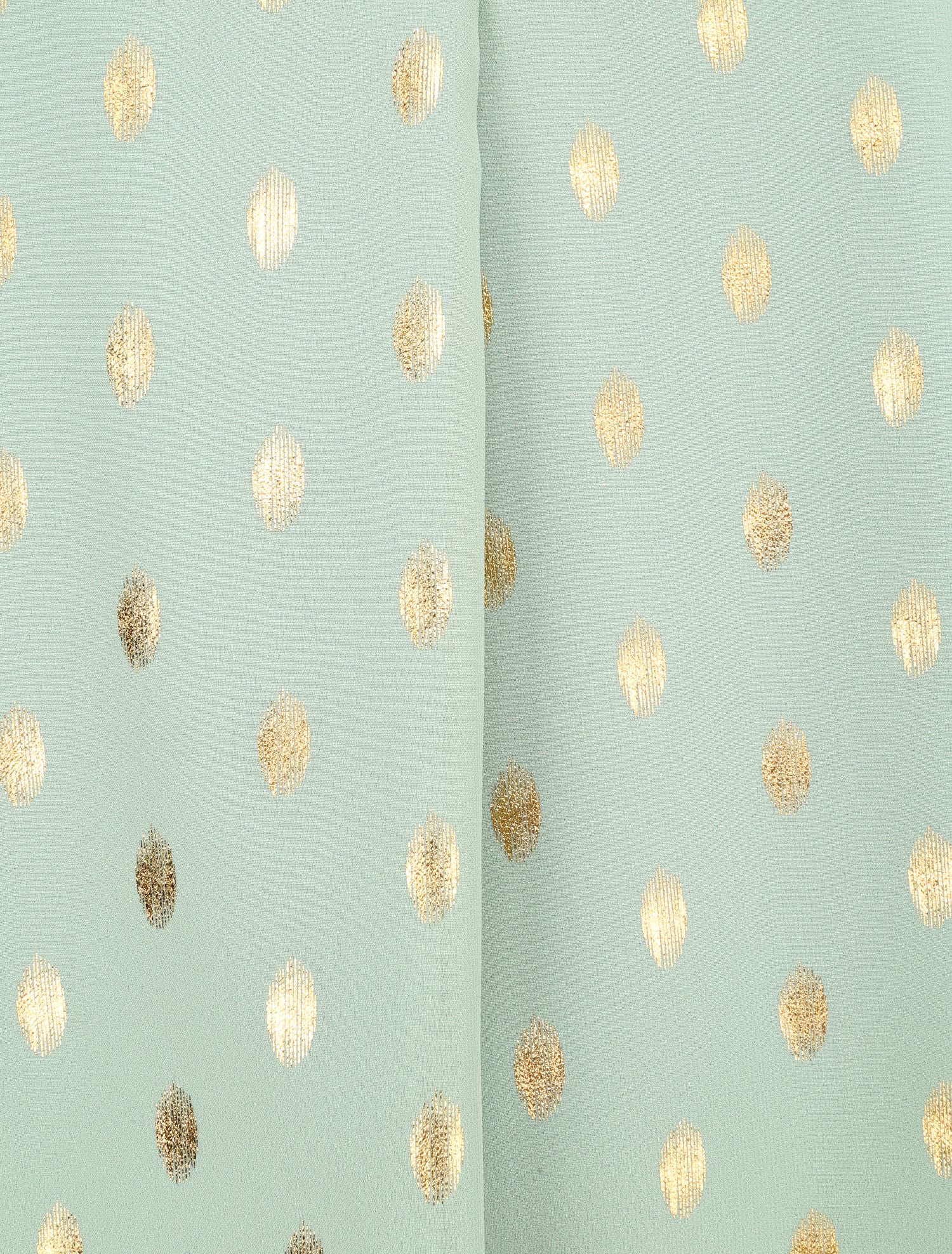Top imprimé pois stylisés et irisés à col volanté - Vert clair - 3