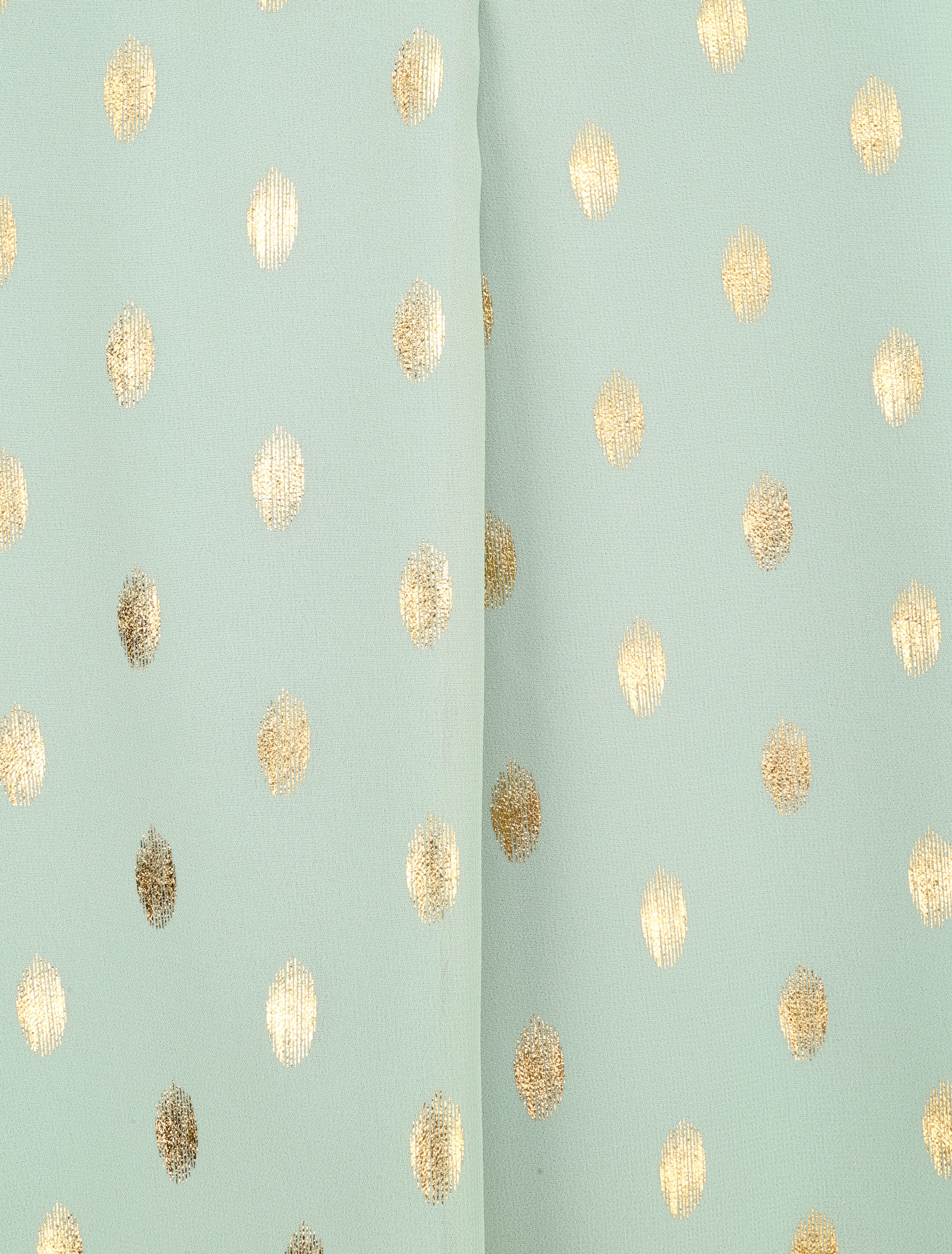 Top imprimé pois stylisés et irisés à col volanté - Vert clair - 3