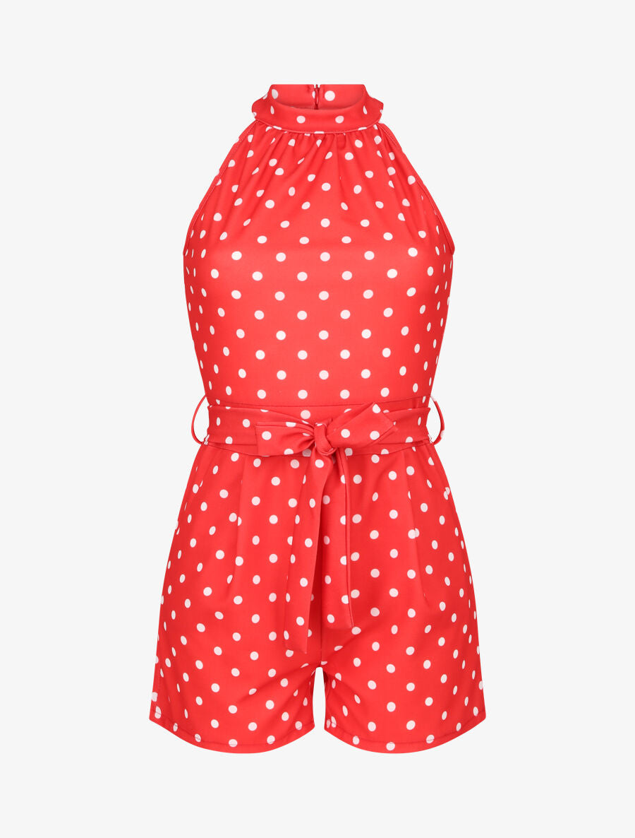 Combishort ajustée à pois - Rouge - 1