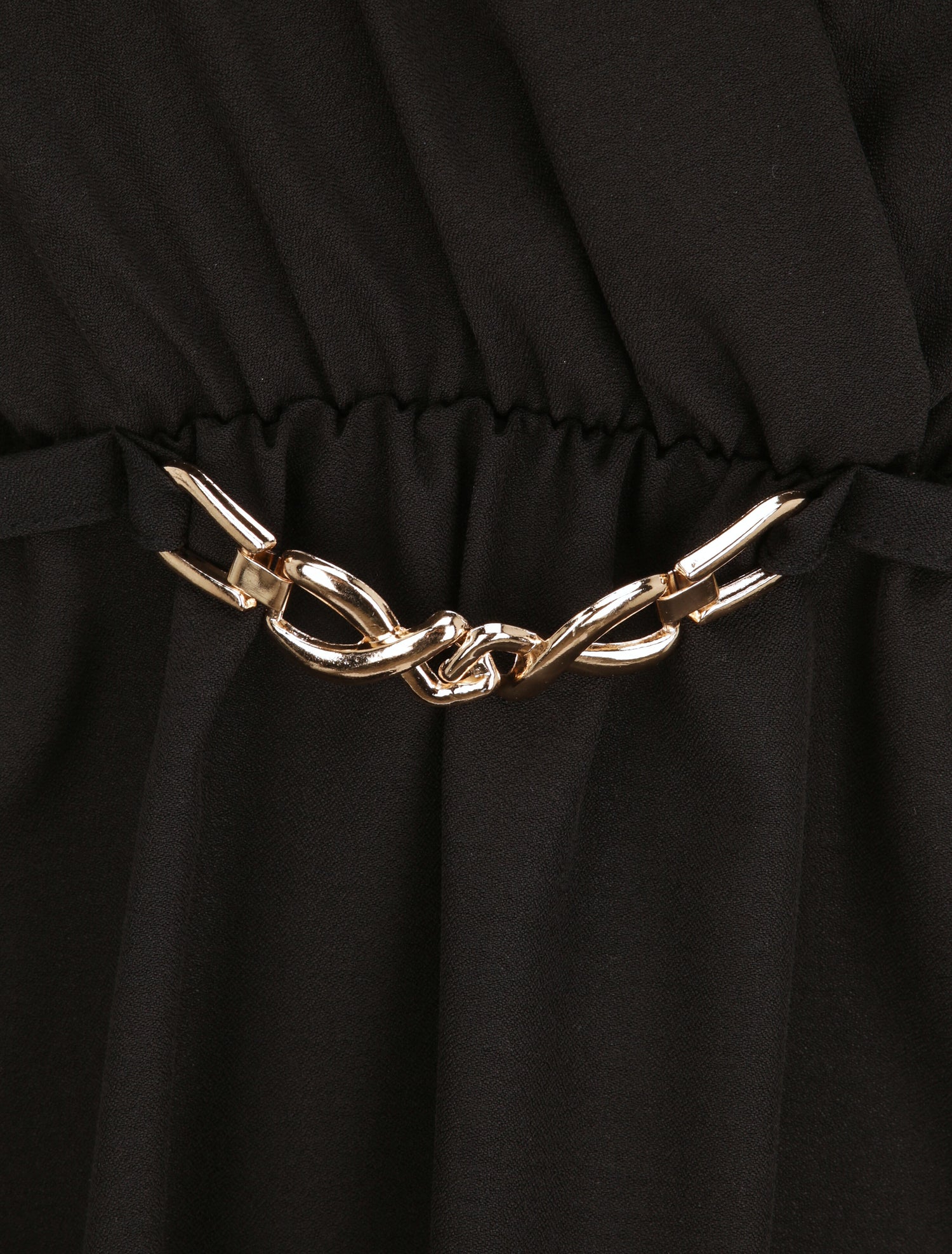 Top cache-coeur ajusté à ceinture décorative - Noir - 3