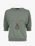 Top loose irisé manches 3/4 - Vert olive - 5