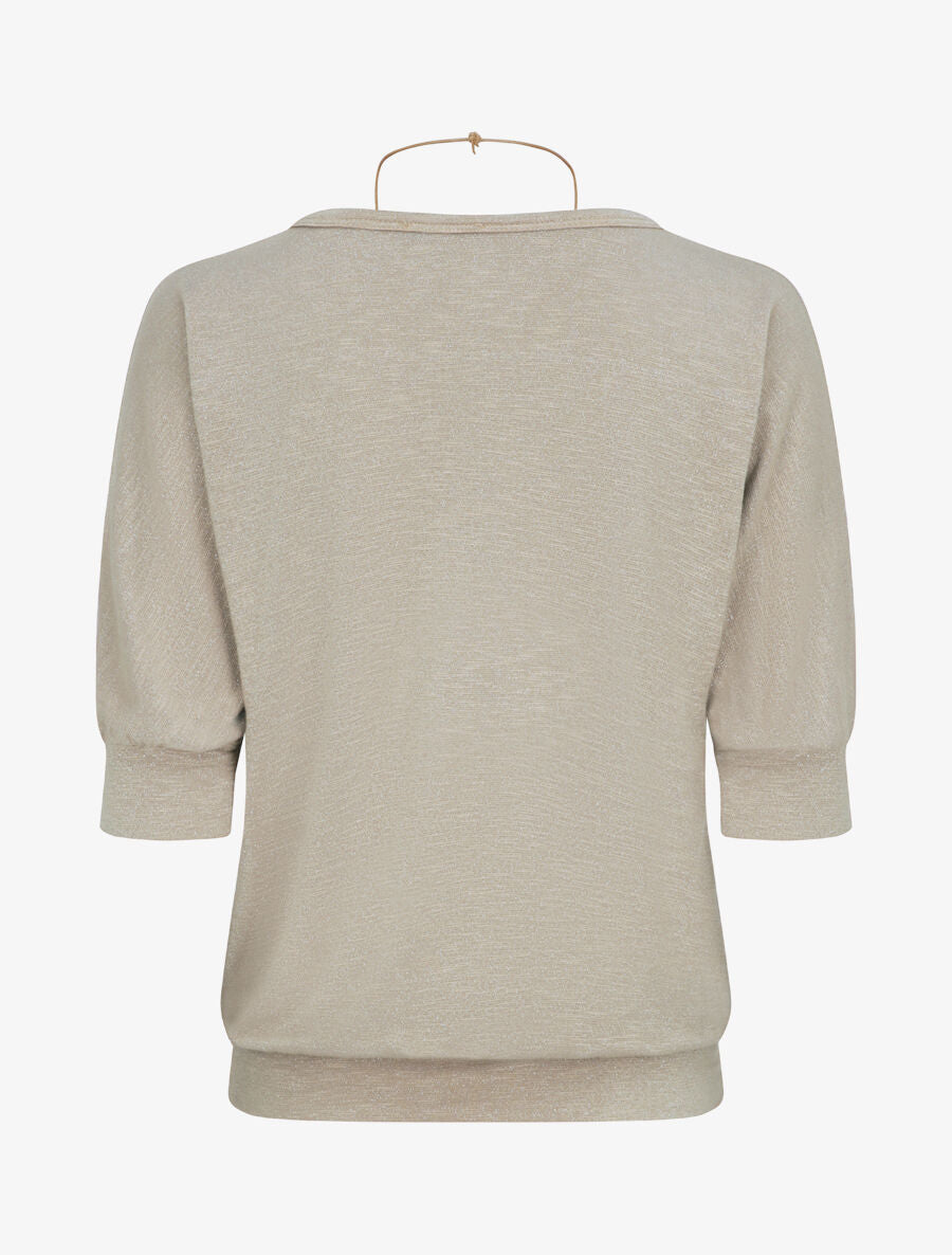 Top loose irisé manches 3/4 - Beige - 2