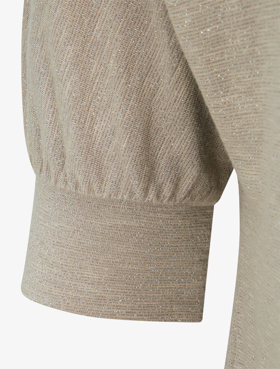 Top loose irisé manches 3/4 - Beige - 3