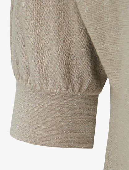 Top loose irisé manches 3/4 - Beige - 3