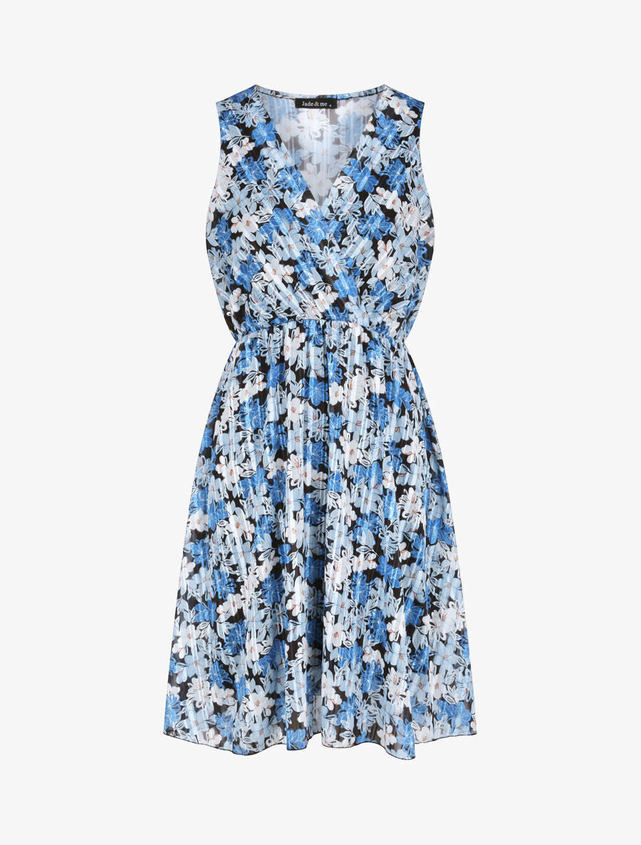 Robe patineuse imprimé lys - Bleu - 1