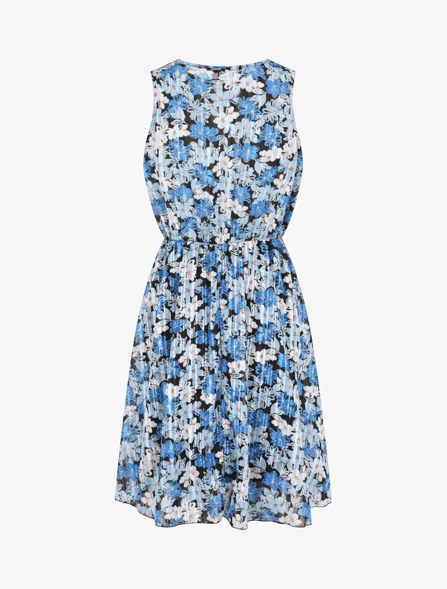 Robe patineuse imprimé lys - Bleu - 2