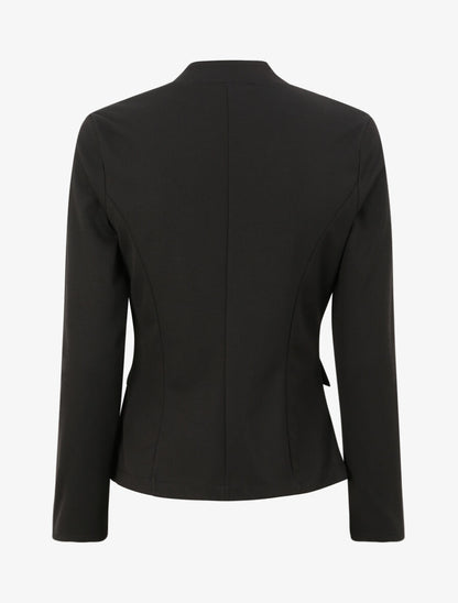 Veste droite unie à col mao - Noir - 2