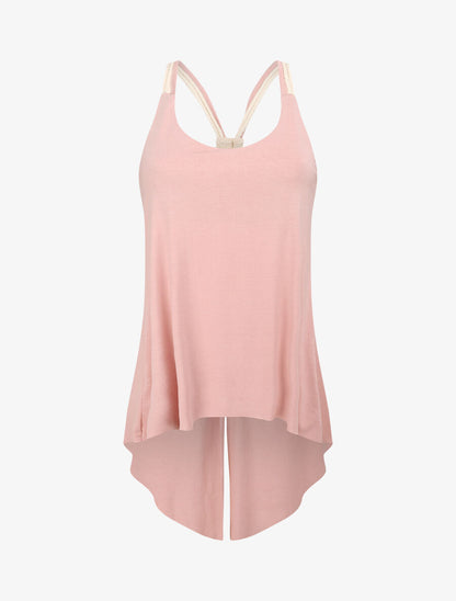 Top trapèze uni à bretelles style corde - Rose poudré - 4