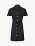 Robe chemise courte oversize unie à manches courtes - Noir - 1