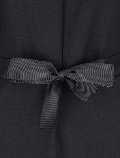 Blouse droite unie à manches 3/4 - Noir - 3