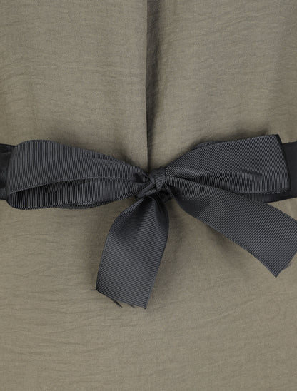 Blouse droite unie à manches 3/4 - Kaki - 3