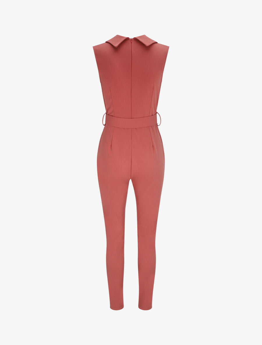 Combinaison carotte uni sans manches - Rose - 2