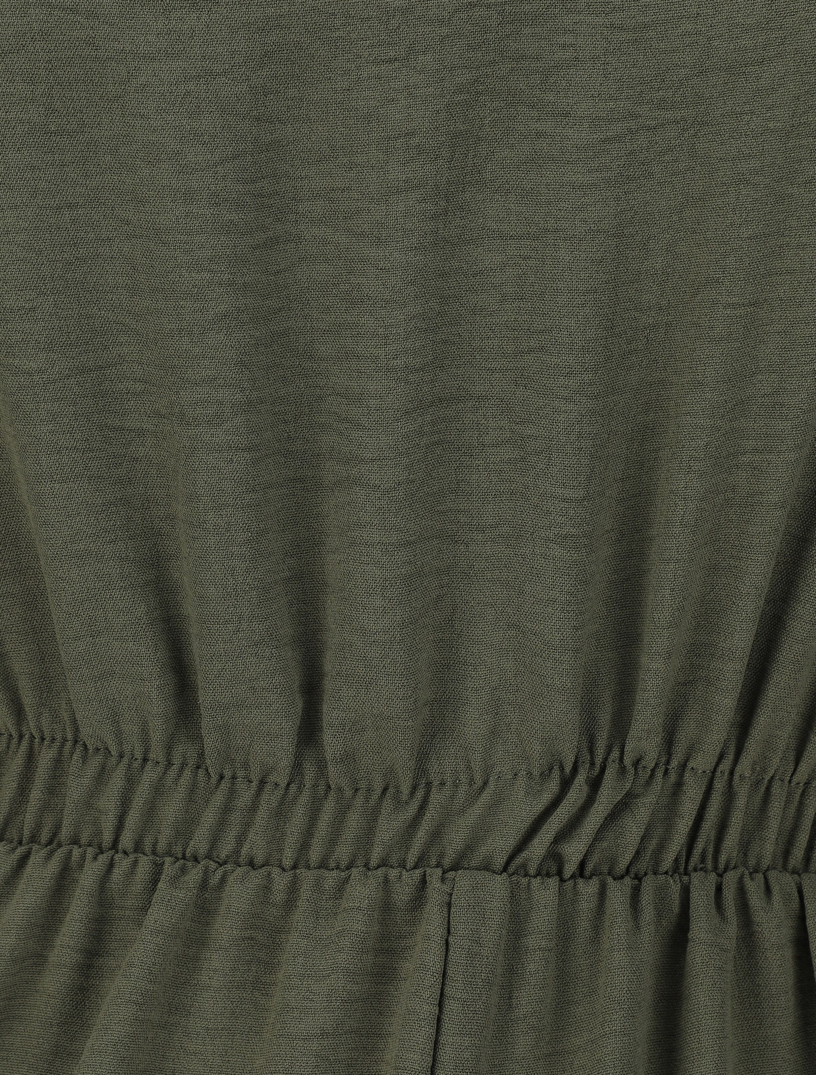 Combinaison fluide unie - Kaki - 3