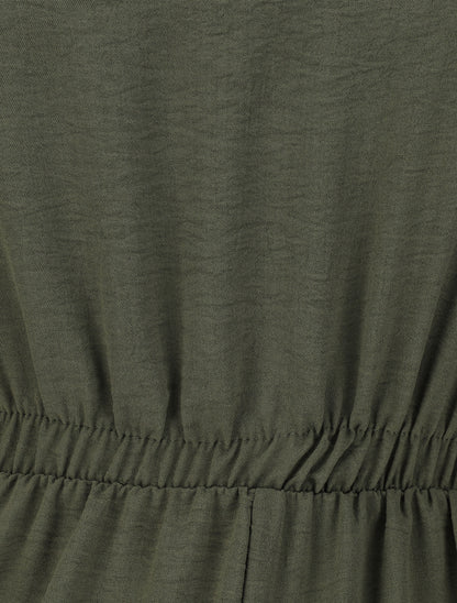 Combinaison fluide unie - Kaki - 3