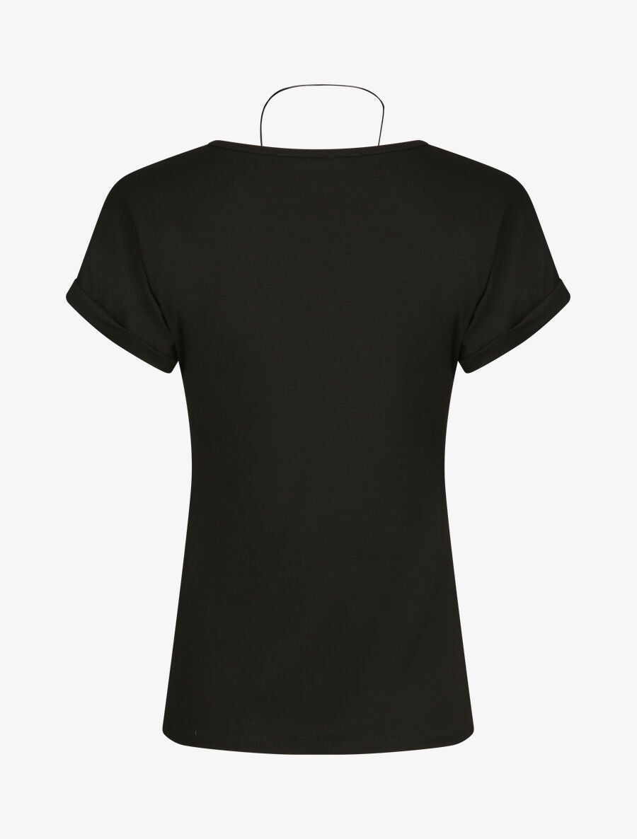 T-shirt slim uni manches courtes - Noir - 2