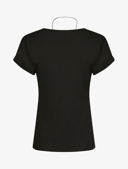 T-shirt slim uni manches courtes - Noir - 2