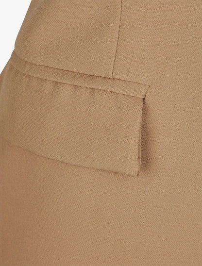 Blazer oversize uni sans manches - Camel - 3