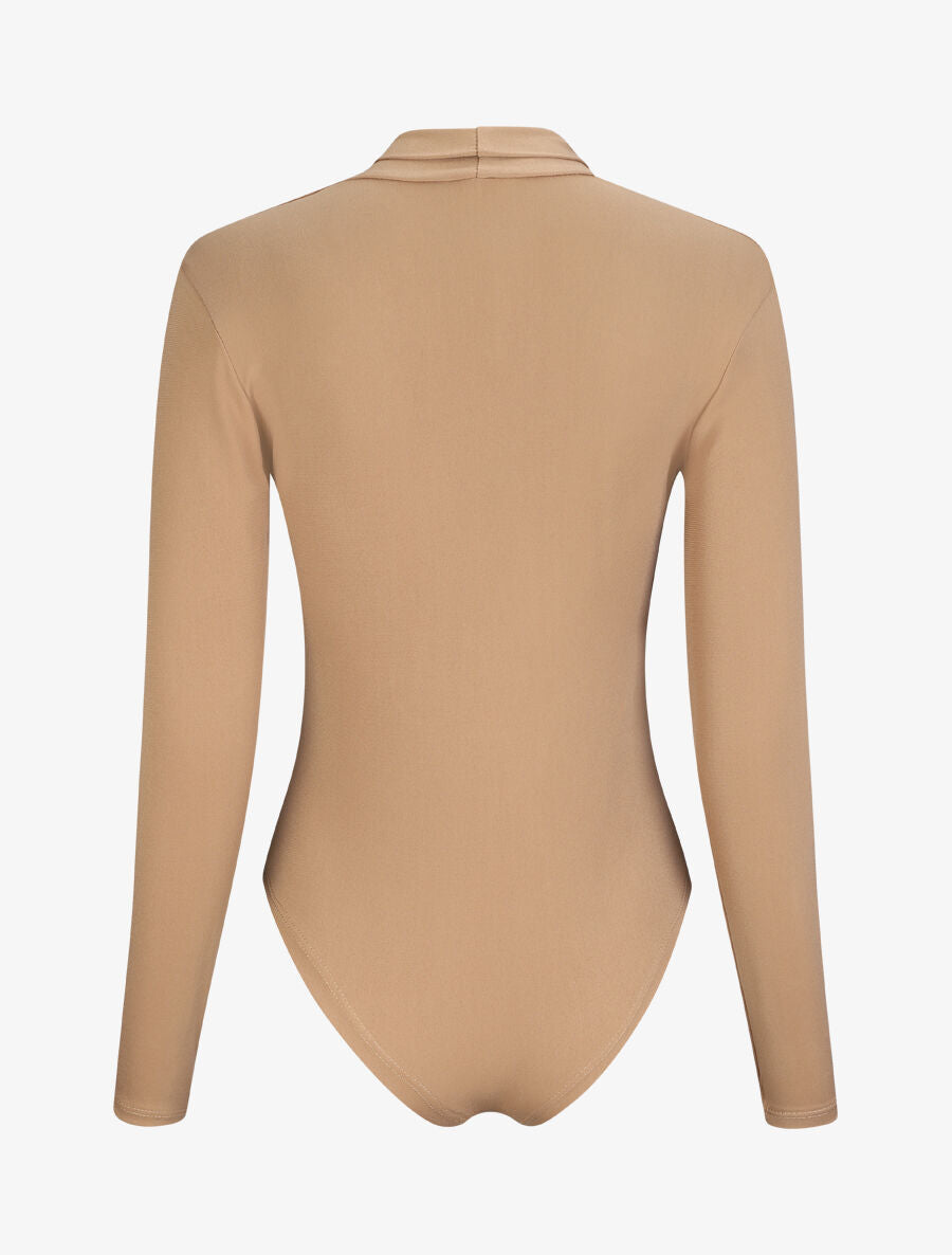 Body uni à col style noeud - Camel - 2
