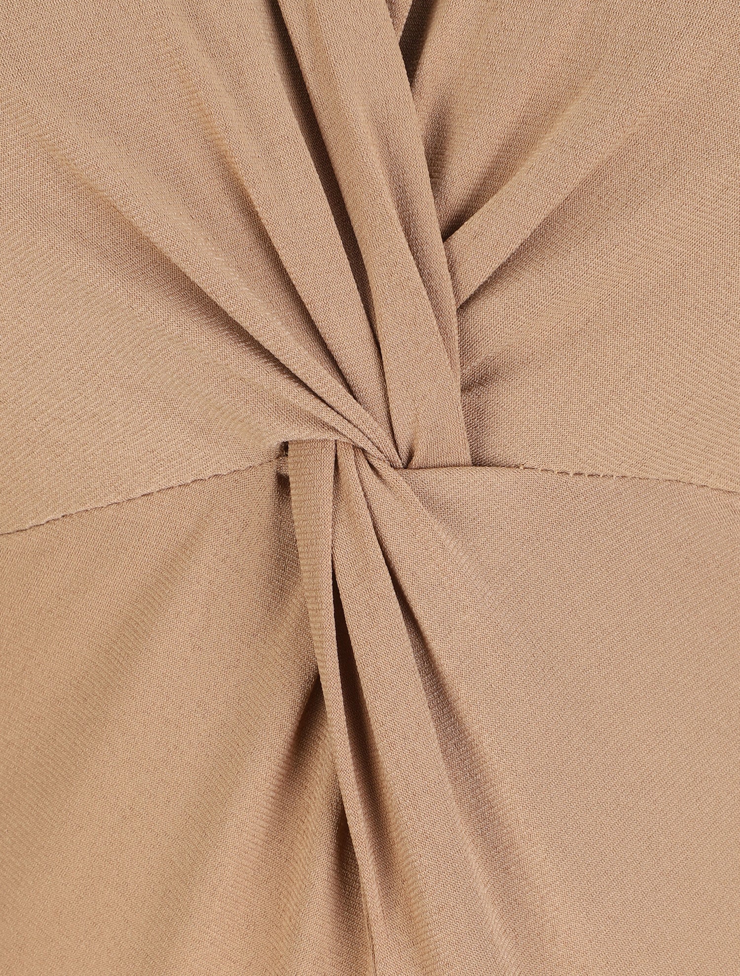 Body uni à col style noeud - Camel - 3