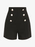 Short uni à boutons stylisés - Noir - 1