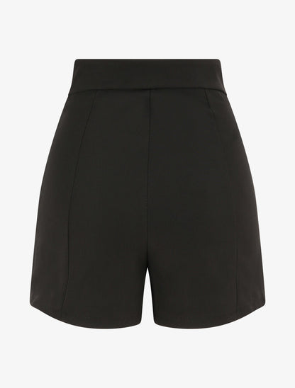 Short uni à boutons stylisés - Noir - 2