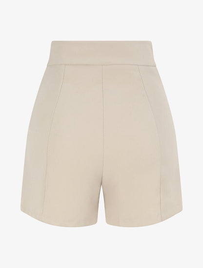 Short uni à boutons stylisés - Beige - 2