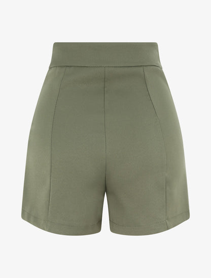 Short uni à boutons stylisés - Kaki - 2