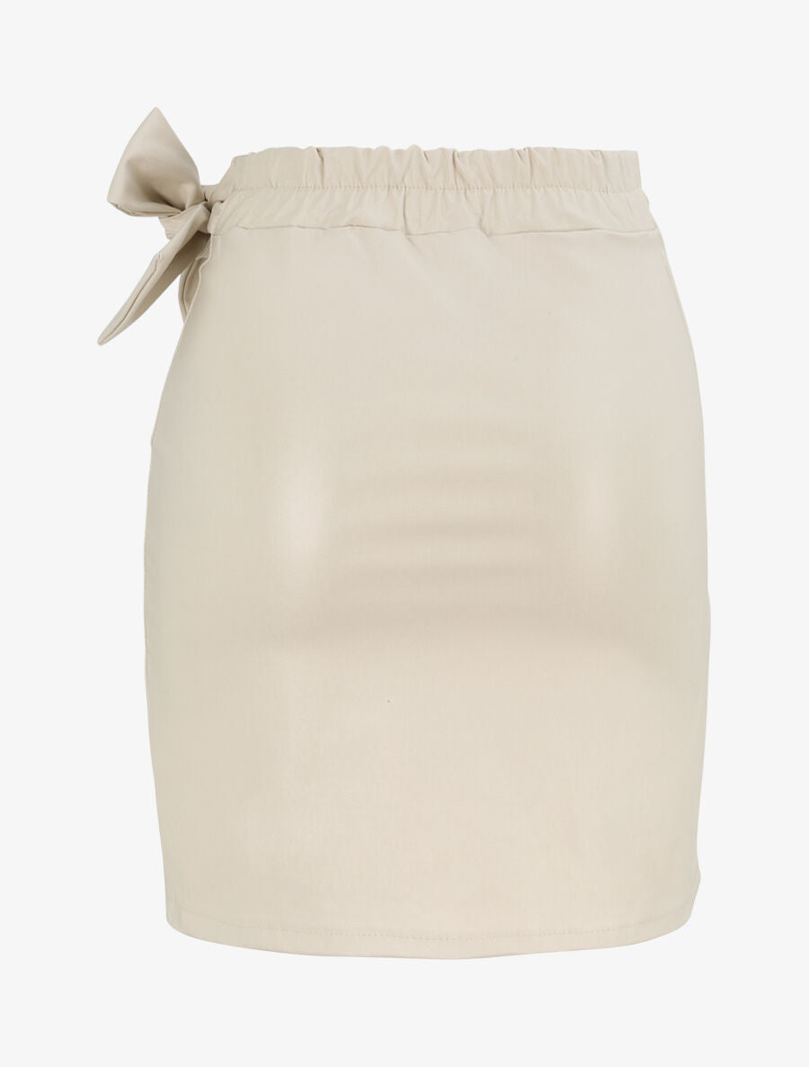 Jupe portefeuille en simili - Beige - 2